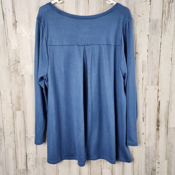 Lane Bryant Knit Long Sleeve Tunic Top Blue Size 14/16 - Picture 2 of 9